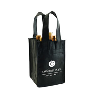 4 Bottles Non-woven Reusable Wine Bag with Reinforced Handle