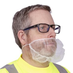 DISPOSABLE WHITE POLYPROPYLENE BEARD COVER
