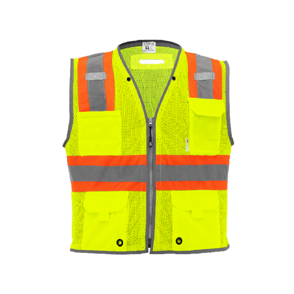 FROGWEAR® HV MESH POLYESTER SURVEYORS SAFETY VEST - GLO-067