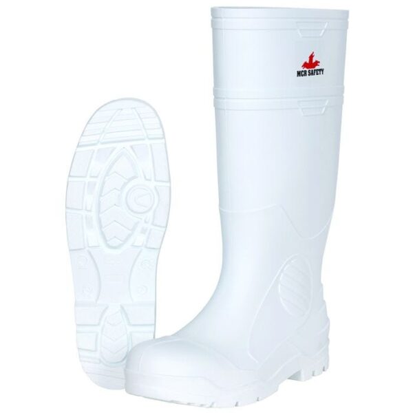 16IN WHITE WP PVC BOOTS, PLAIN TOE