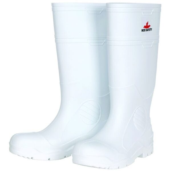 16IN WHITE WP PVC BOOTS, PLAIN TOE