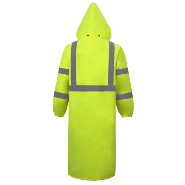 CLASS 3 HI-VIZ YELLOW KNEE-LENGTH RAIN COAT