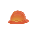 MSA® V-GARD® FULL BRIM HI-VIZ ORANGE HARD HAT WITH FAS-TRAC III SUSPENSION