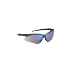 RITZ RAZOR SAFETY GLASSES, BLUE MIRROR LENS WITH BLACK FRAME AND CORD