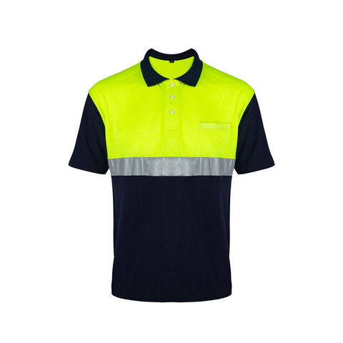 Promotional new product Unisex Short Sleeve High Visibility T-Shirt Construction Work Blue Reflective Safety Polo Shirt