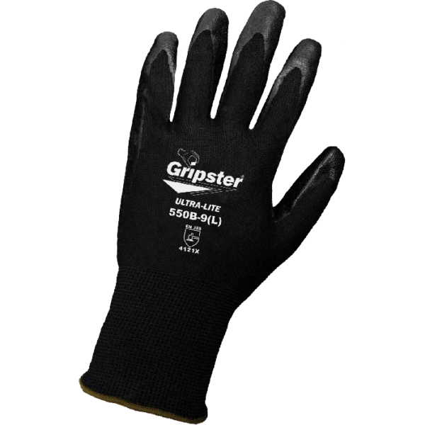 GRIPSTER® ULTRA-LITE BLACK FOAM NITRILE COATED GLOVES