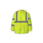 CLASS 3 WATER REPELLENT HIGH VIZ YELLOW RAIN JACKET