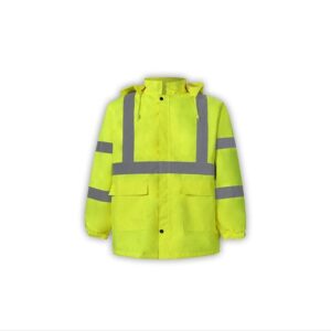 CLASS 3 WATER REPELLENT HIGH VIZ YELLOW RAIN JACKET