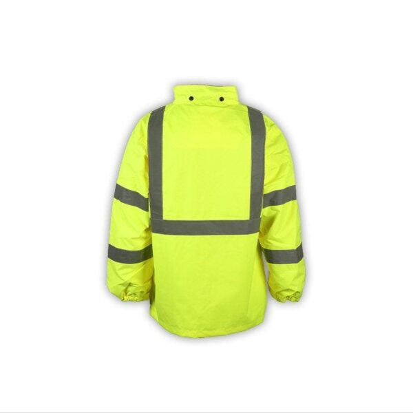 CLASS 3 WATER REPELLENT HIGH VIZ YELLOW RAIN JACKET