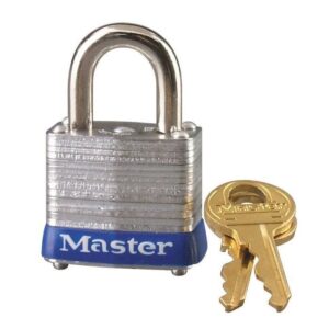 MASTER LOCK® 7 LAMINATED STEEL PADLOCK, KEYED ALIKE, KEY CODE P812 - BLUE