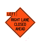 OVERLAY NON-REFLECTIVE - ORANGE LEFT LANE SIGN