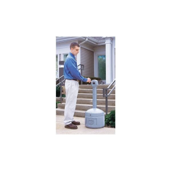 ORIGINAL SMOKER’S CEASE-FIRE® CIGARETTE BUTT RECEPTACLE - GRAY; 4 GAL