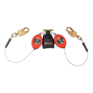 KSTRONG® BRUTE™ BACKER™ LE DUAL 8.5 FT. CABLE SRL-LE W/ SWIVEL REBAR HOOKS & SHOCK PACK W/ TWIN SRL CONNECTOR