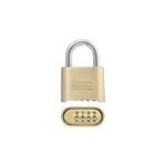 RESETTABLE SOLID BRASS COMBINATION LOCK WITH 1-INCH SHACKLE