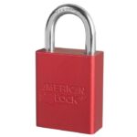 AMERICAN LOCK NO. A1105 ANODIZED ALUMINUM PADLOCK, KEYED ALIKE - RED
