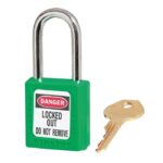 MASTER LOCK® NO. 410 ZENEX™ THERMOPLASTIC SAFETY PADLOCK, KEYED ALIKE - GREEN,