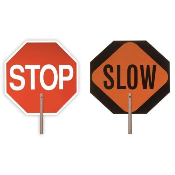 PADDLE SIGN NON-REFLECT STOP/SLOW 24"