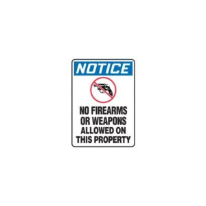 14X10 SIGN - NO FIREARMS - SGNMACC814VP